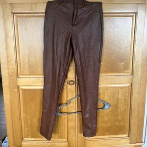 Brown leather pants